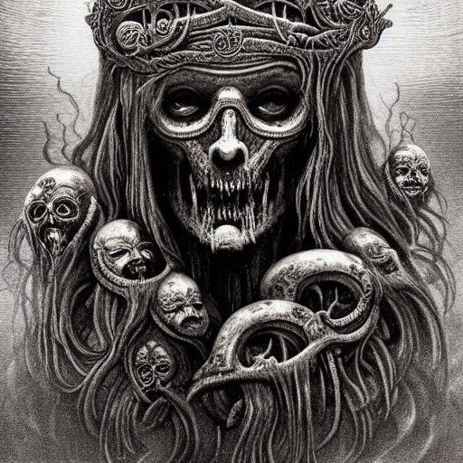 Underwater Lich King Portrait in Mystical Style