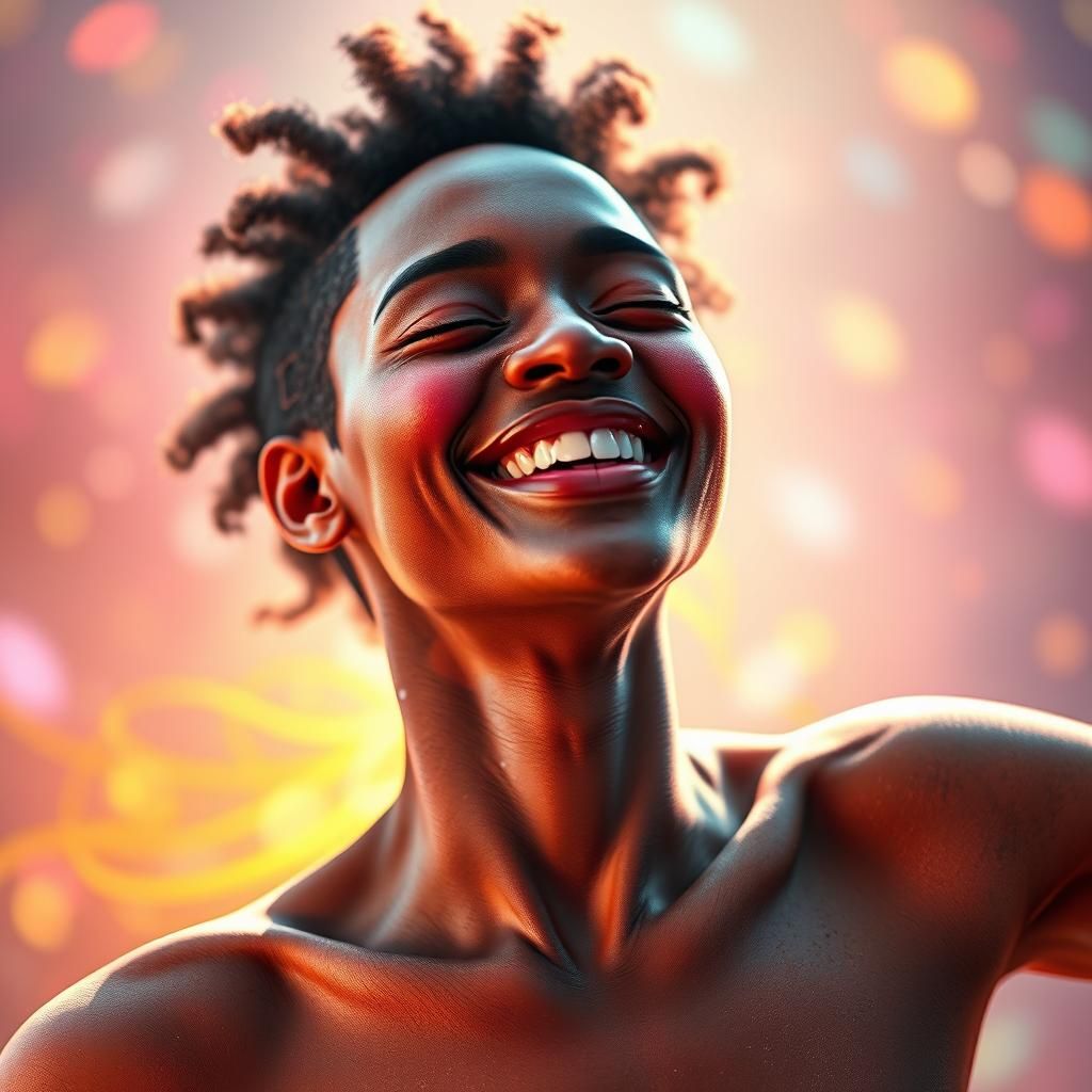 Joyful Dancer with Vitiligo in Art Nouveau Style