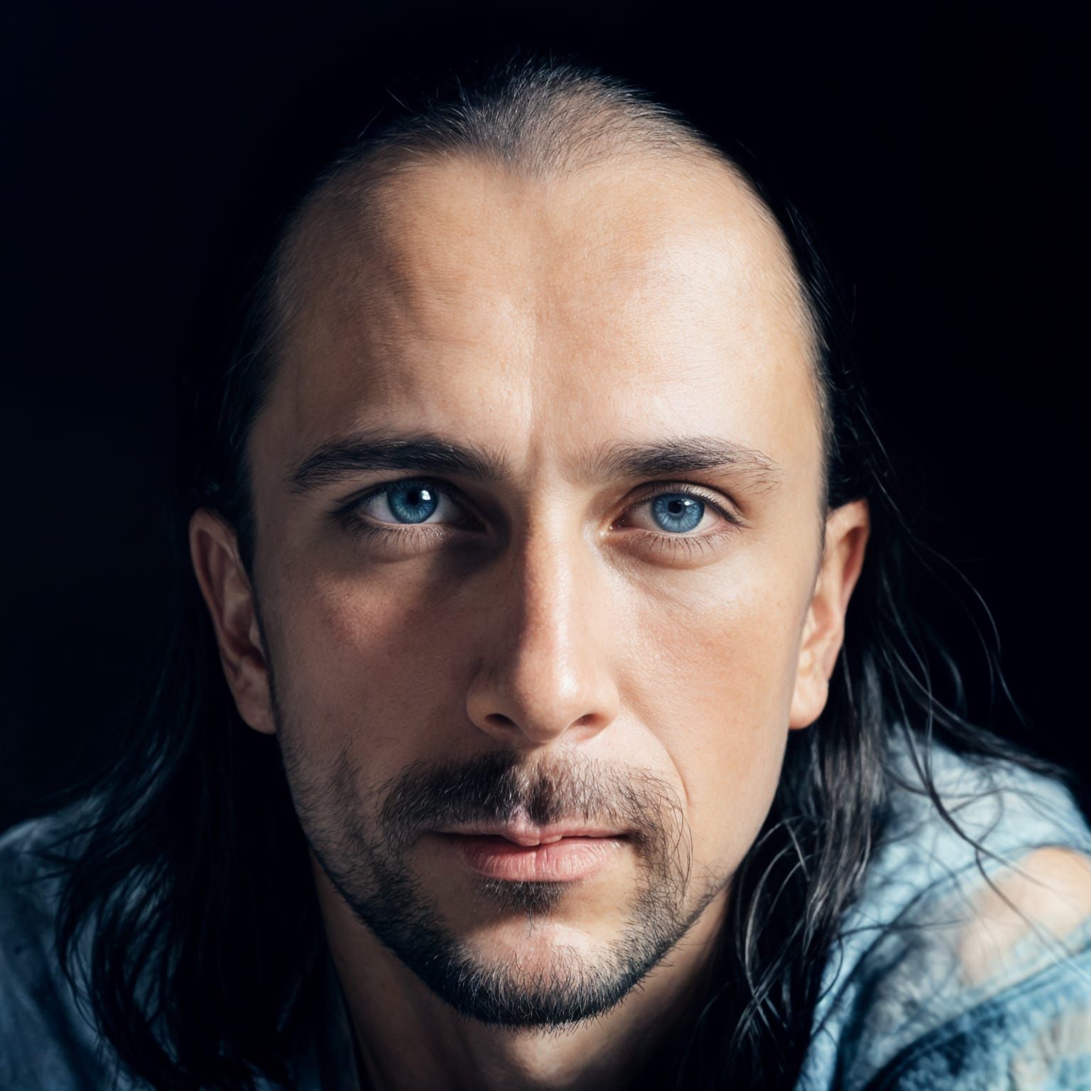 Blue Eyes and Black Hair Portrait