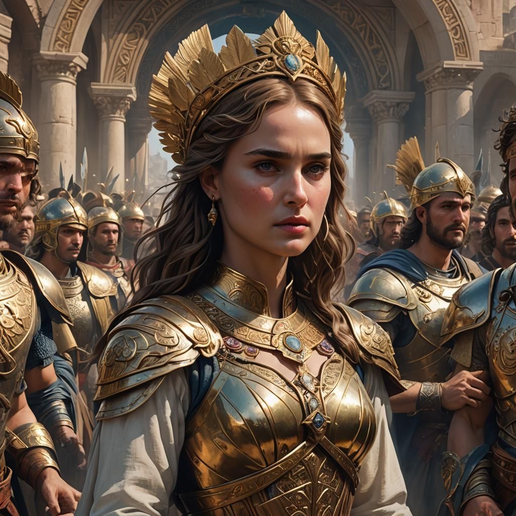 Epic Siege of Troy Portrait in Hyperdetailed Style