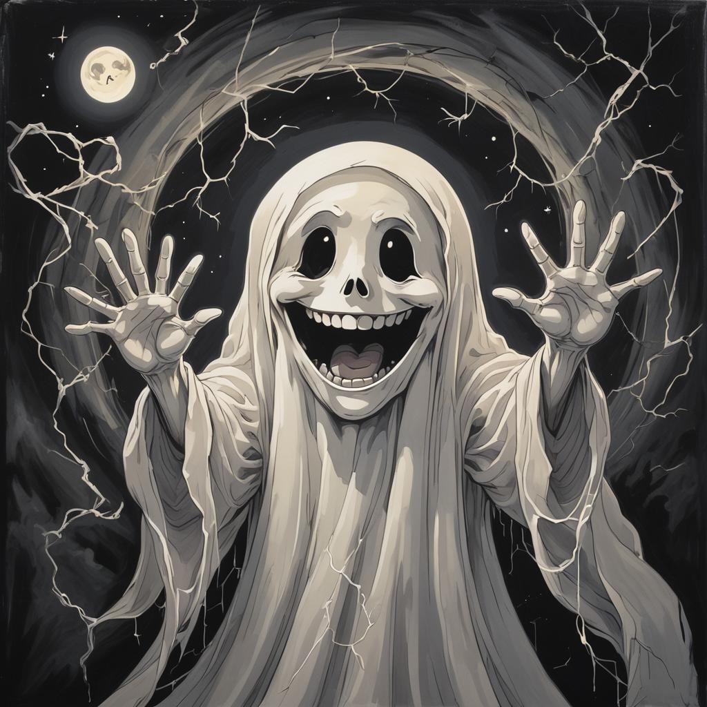 Pop Art Ghost Laughing in the Dark