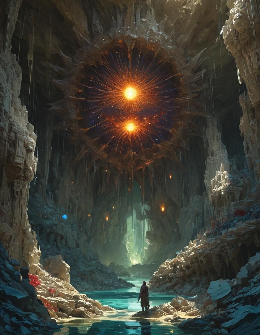 Crystals in Cavernous Sunlight: Digital Illustration