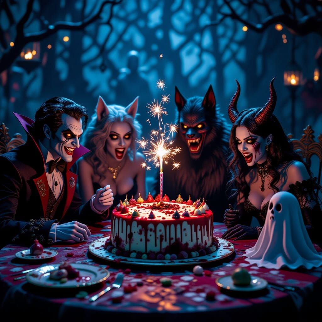 Supernatural Birthday Party With Monsters and Maggot Cake