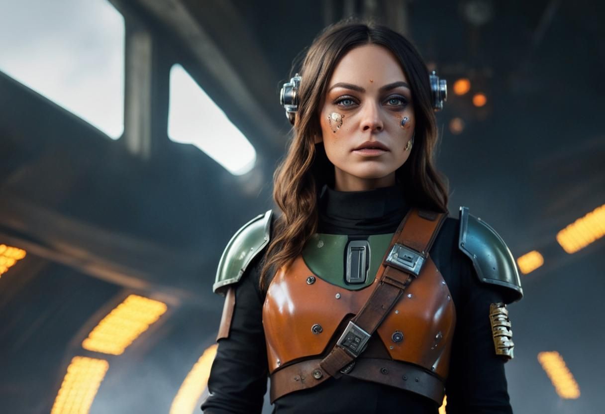 Cybernetic Rebel Commander in Sci-Fi Battle