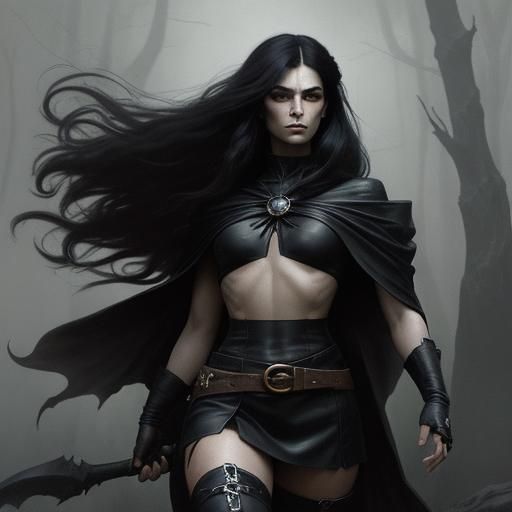 Enchanted Witch in Misty Forest, Dark Fantasy Art