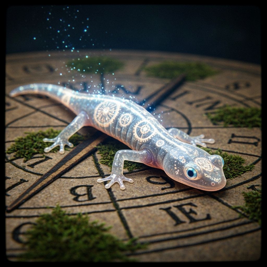 Ethereal Clockwork Salamander on Ancient Sundial