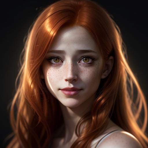 Freckled Ginger Portrait with Dreamy Bokeh in Oils