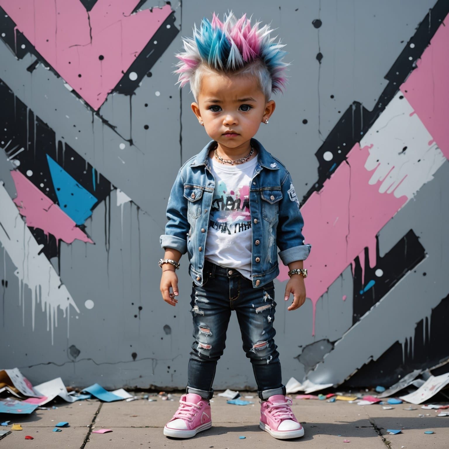 Glamourous Cyberpunk Youth with Wings