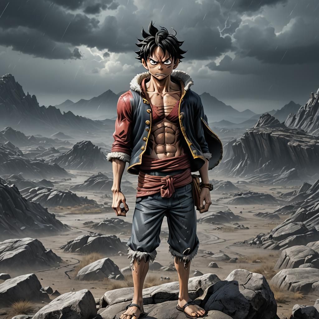 Luffy Gear 5 Anime 3D Rendering