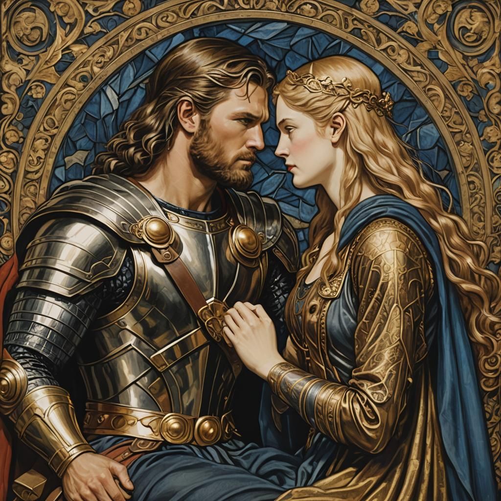 Thor and Sif in Burne-Jones Style