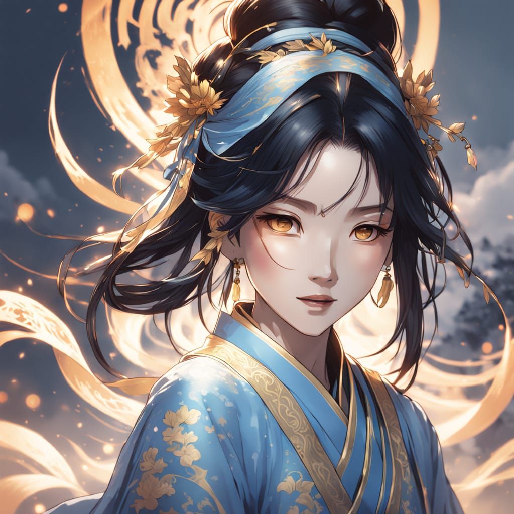 Majestic Chinese Goddess in Elegant Cheongsam