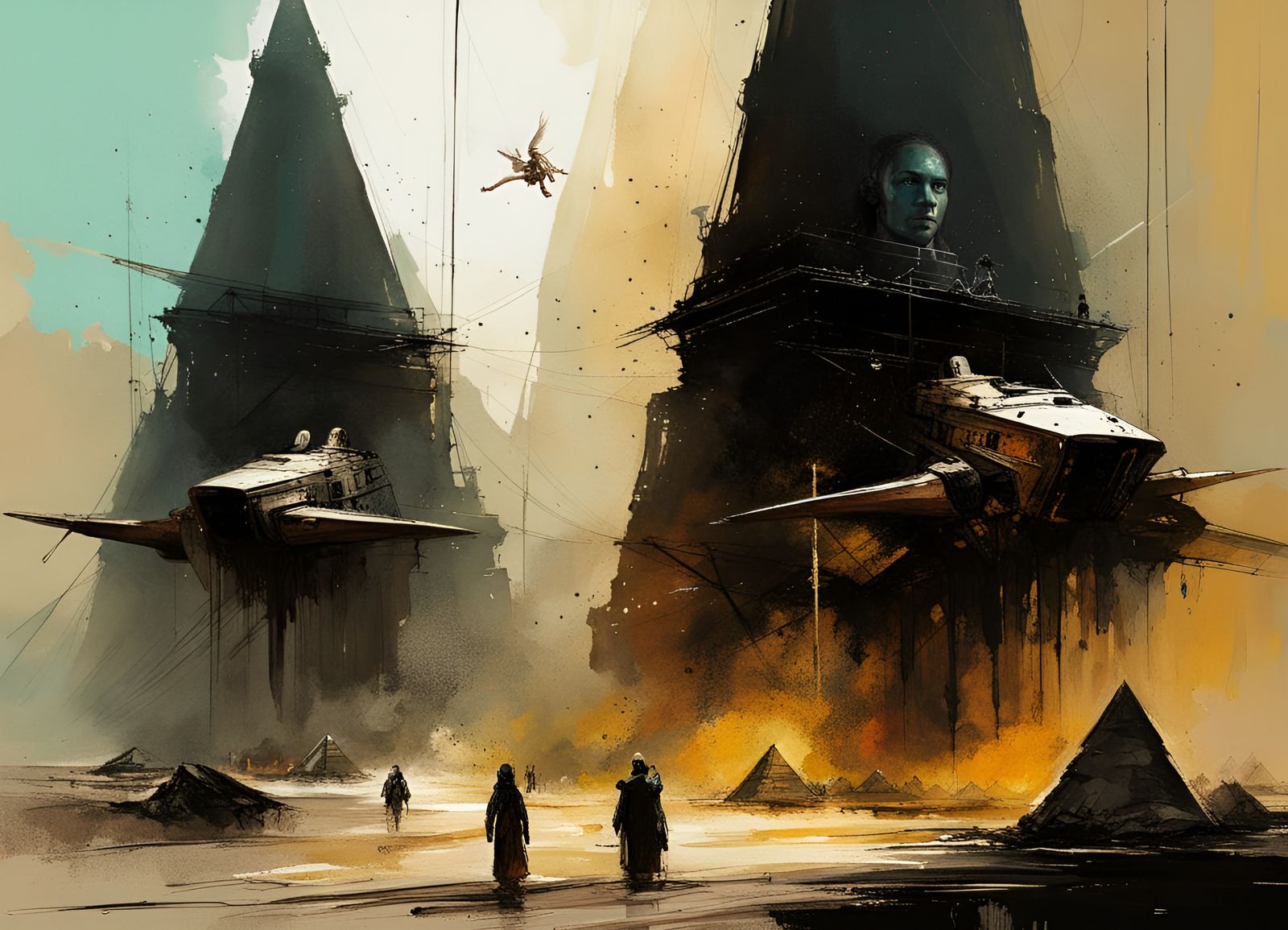 Ancient Egyptian Space Fleet in Speedpaint Style