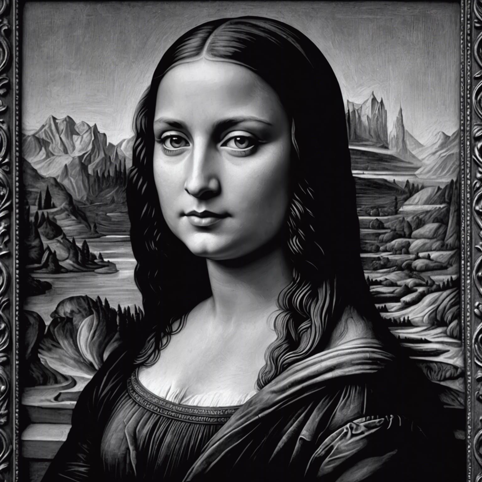 Mona Lisa Black And White