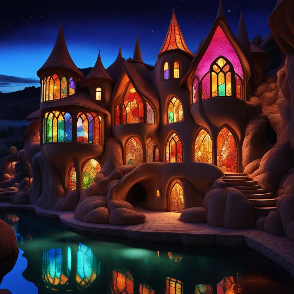 A night vision cinematic breathtaking utopian glass gothic v...