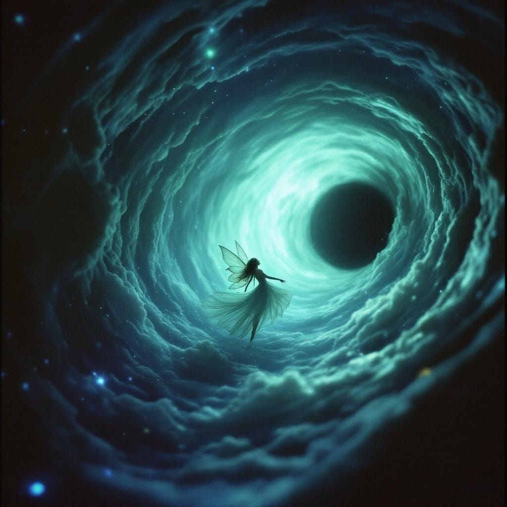 Fairy in Black Hole with Cinematic Lighting
