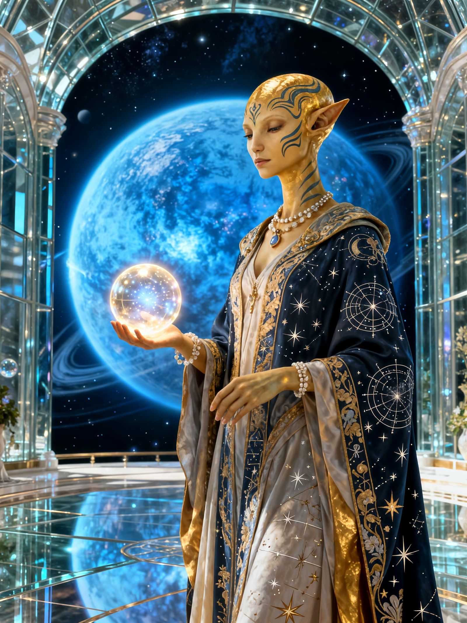 Alien Ambassador Aurellia Sho'thar in Space Opera Style