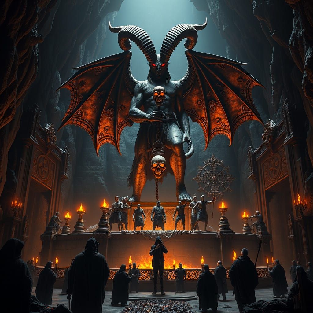 Dark Temple of Orcus in a Crystalline Cave