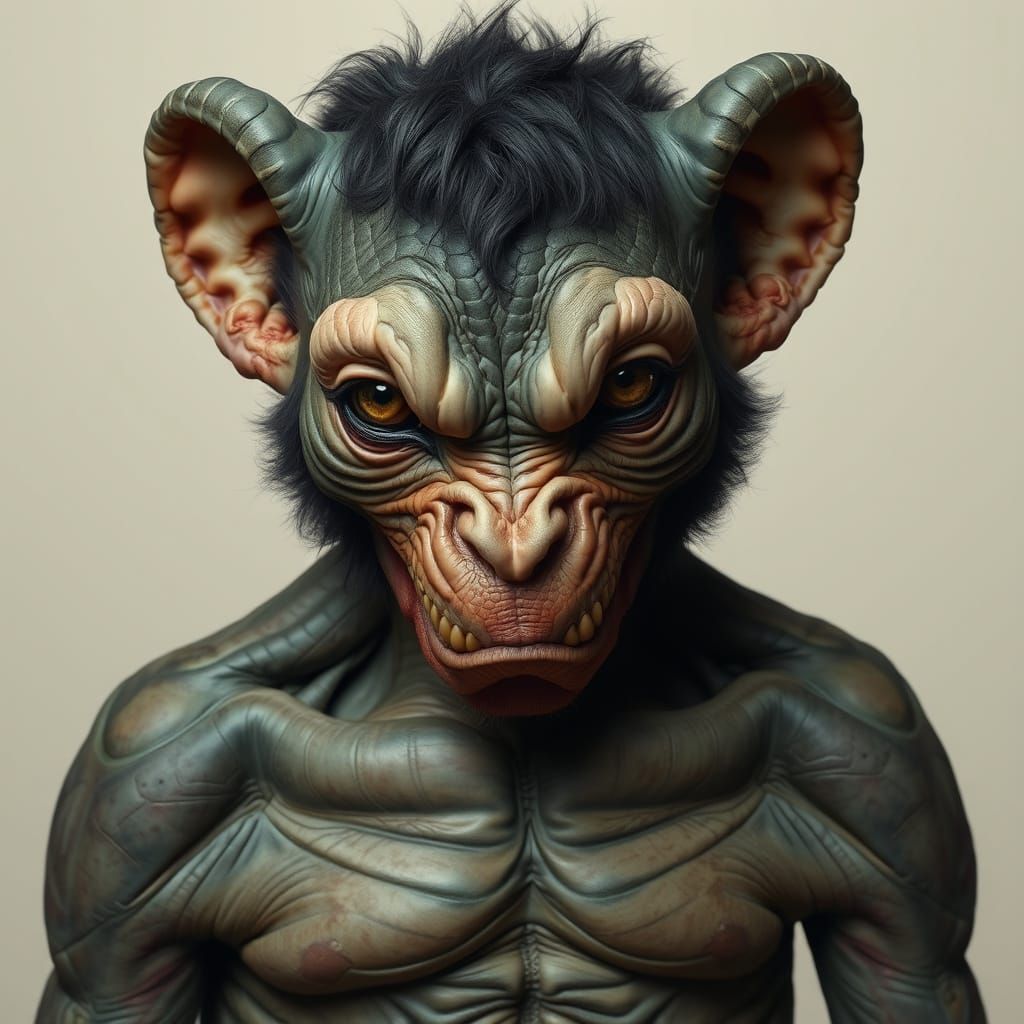 Bizarre Human Hybrid in a Fantastical Realm