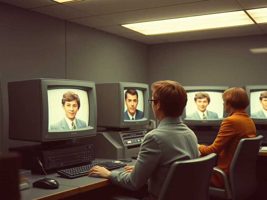 Retro-Futuristic Office in Liminal Space