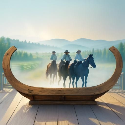 Impressionist Stable Scene with Horses and Groom