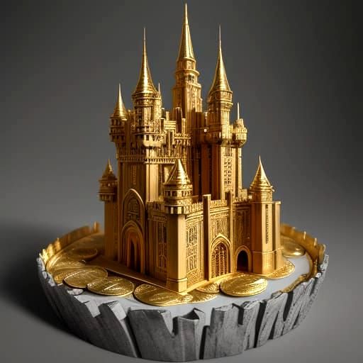 Majestic Gold Castle Built From Banknotes and Coins
