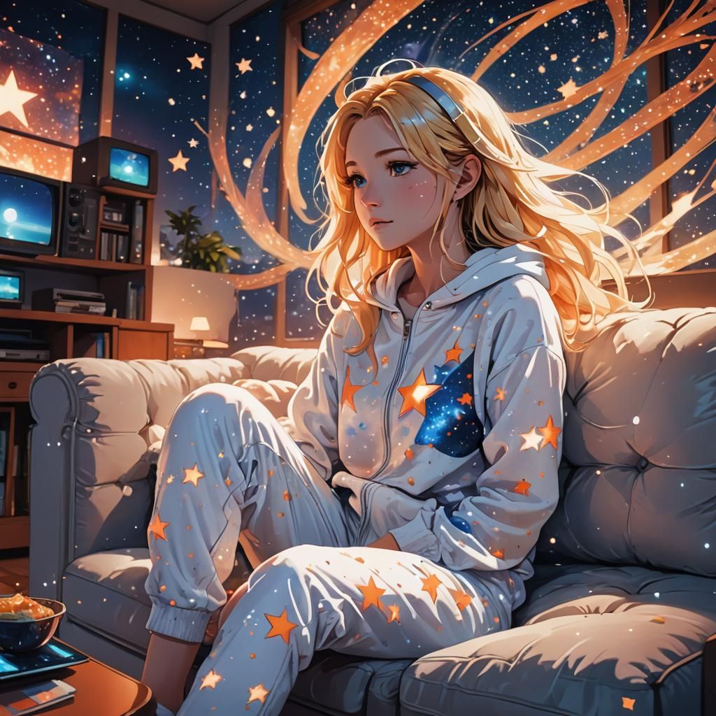 Girl watching TV