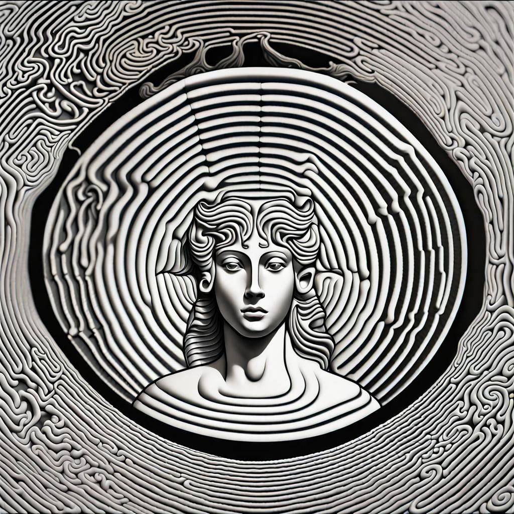 Blue Labyrinth: Minotaur and Ariadne in Illusion