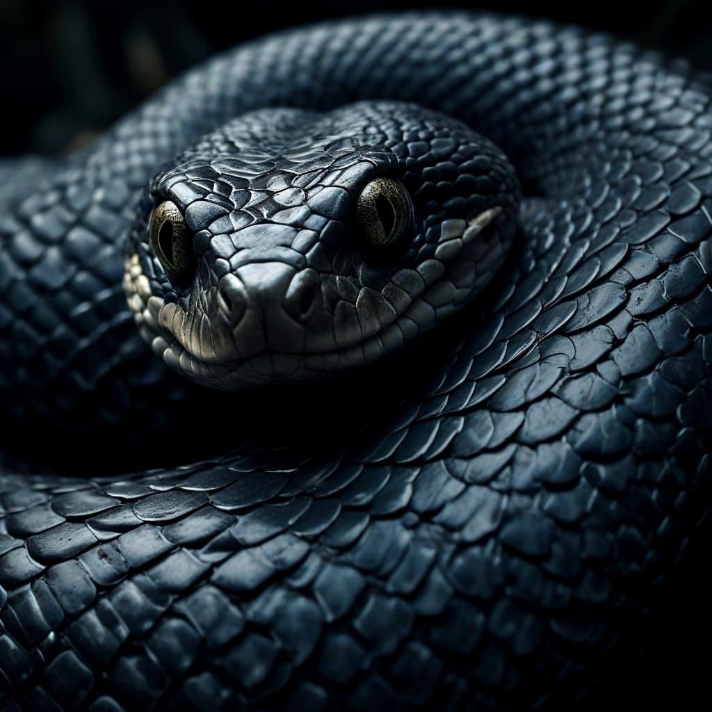 Serpentine Elegance in Dark Ambiance