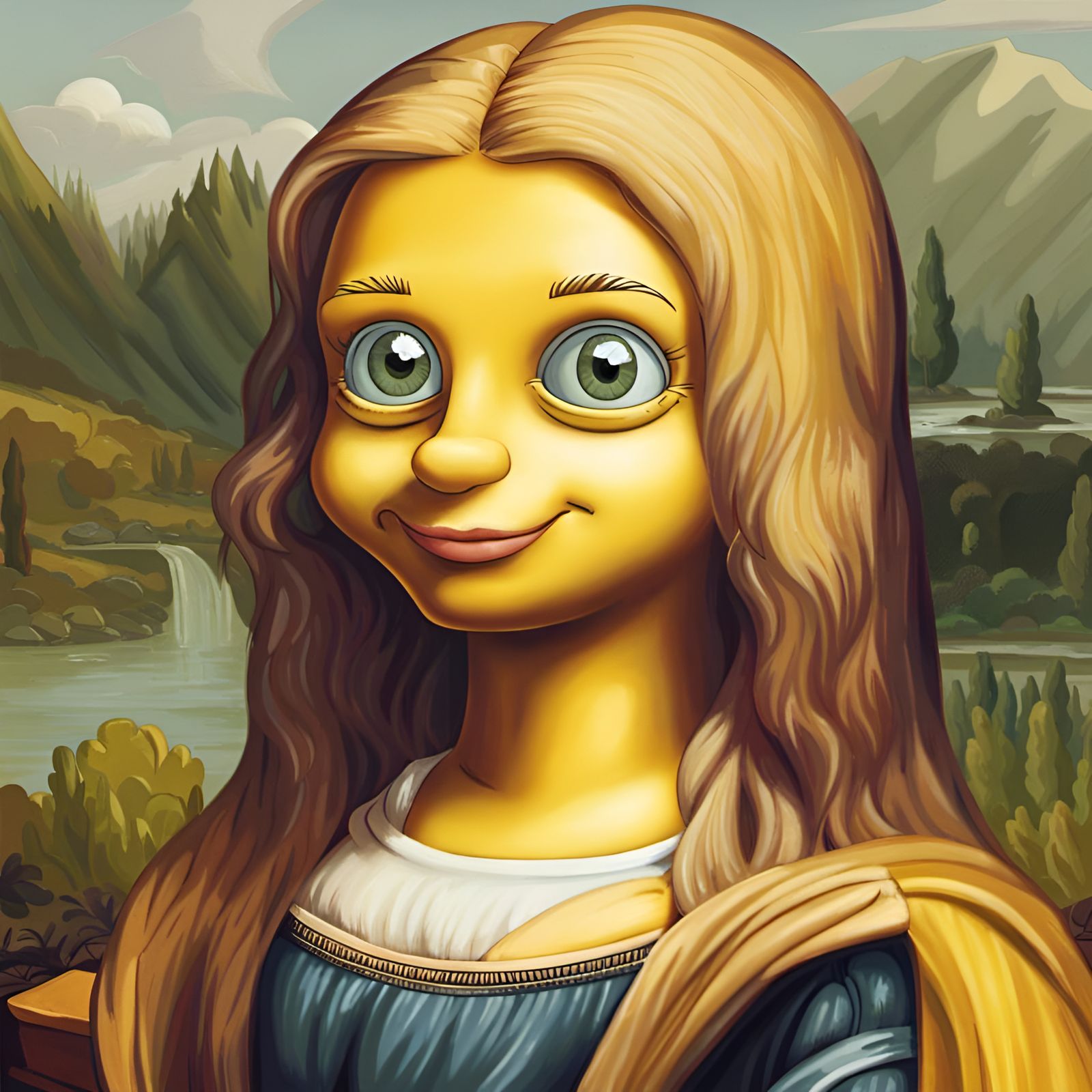Lisa Simpson as Mona Lisa: High-Quality Portrait