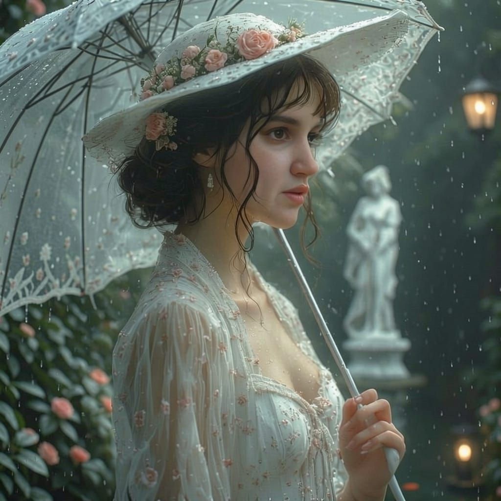 Rainy Garden Landscape