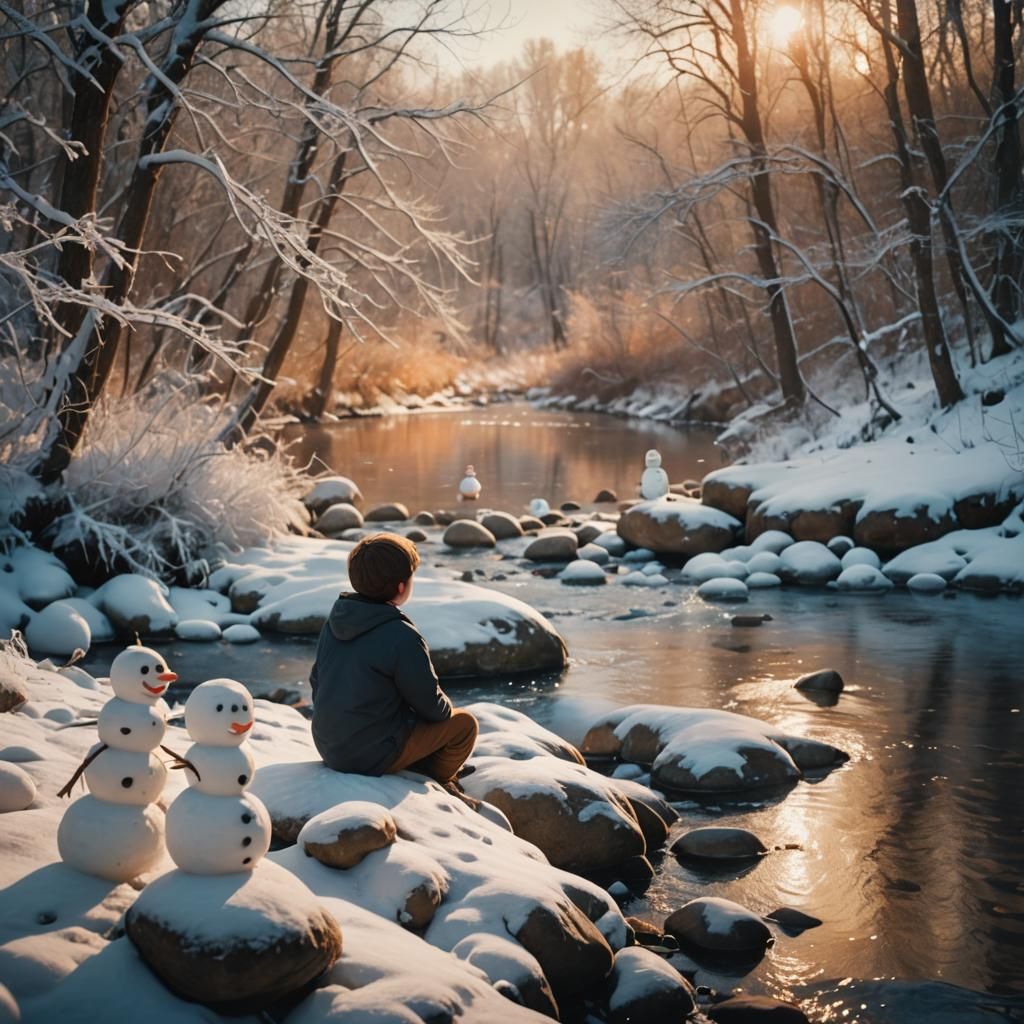 Boy in Winter Wonderland, Cinematic Film Still