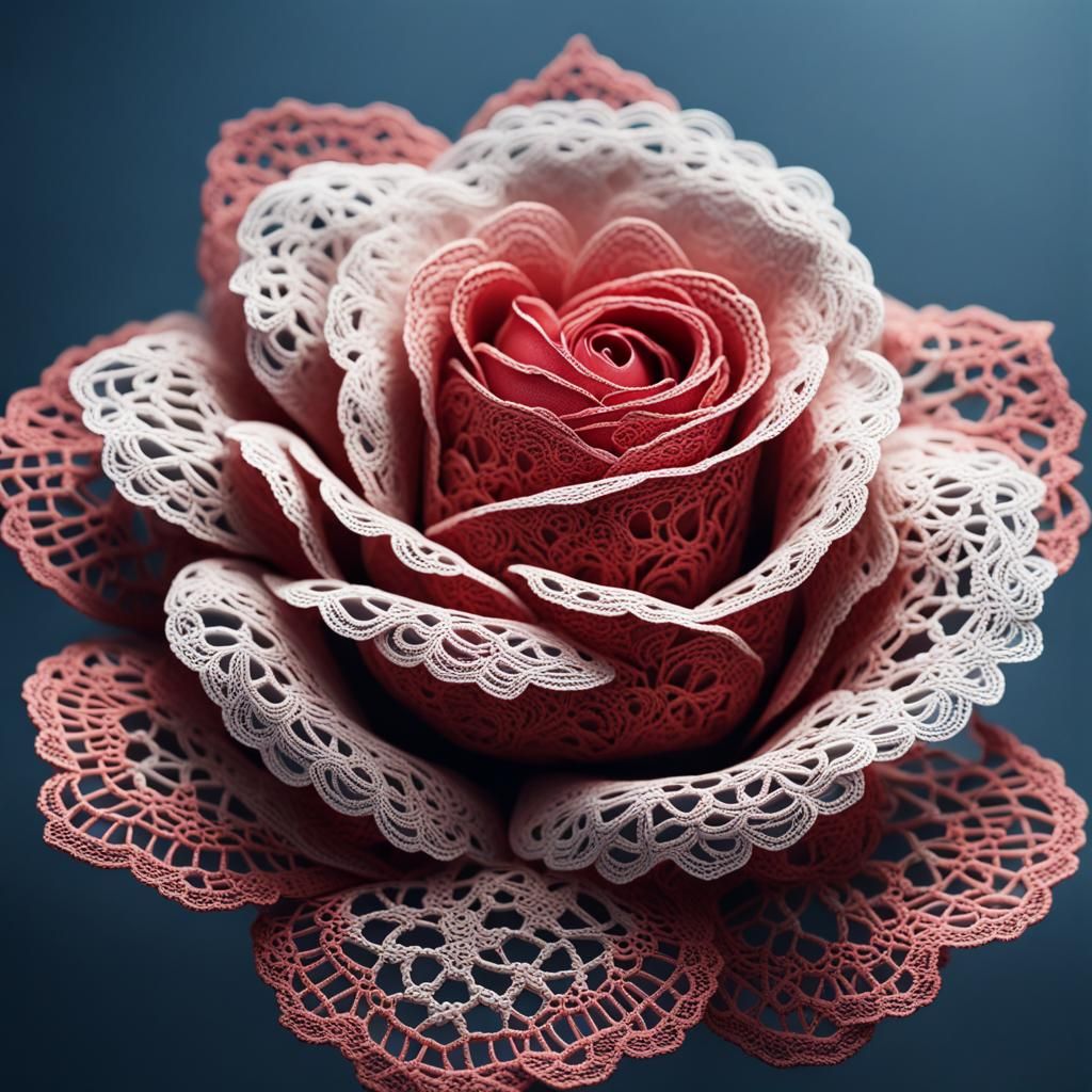 Lace Rose Hyperrealistic Concept Art