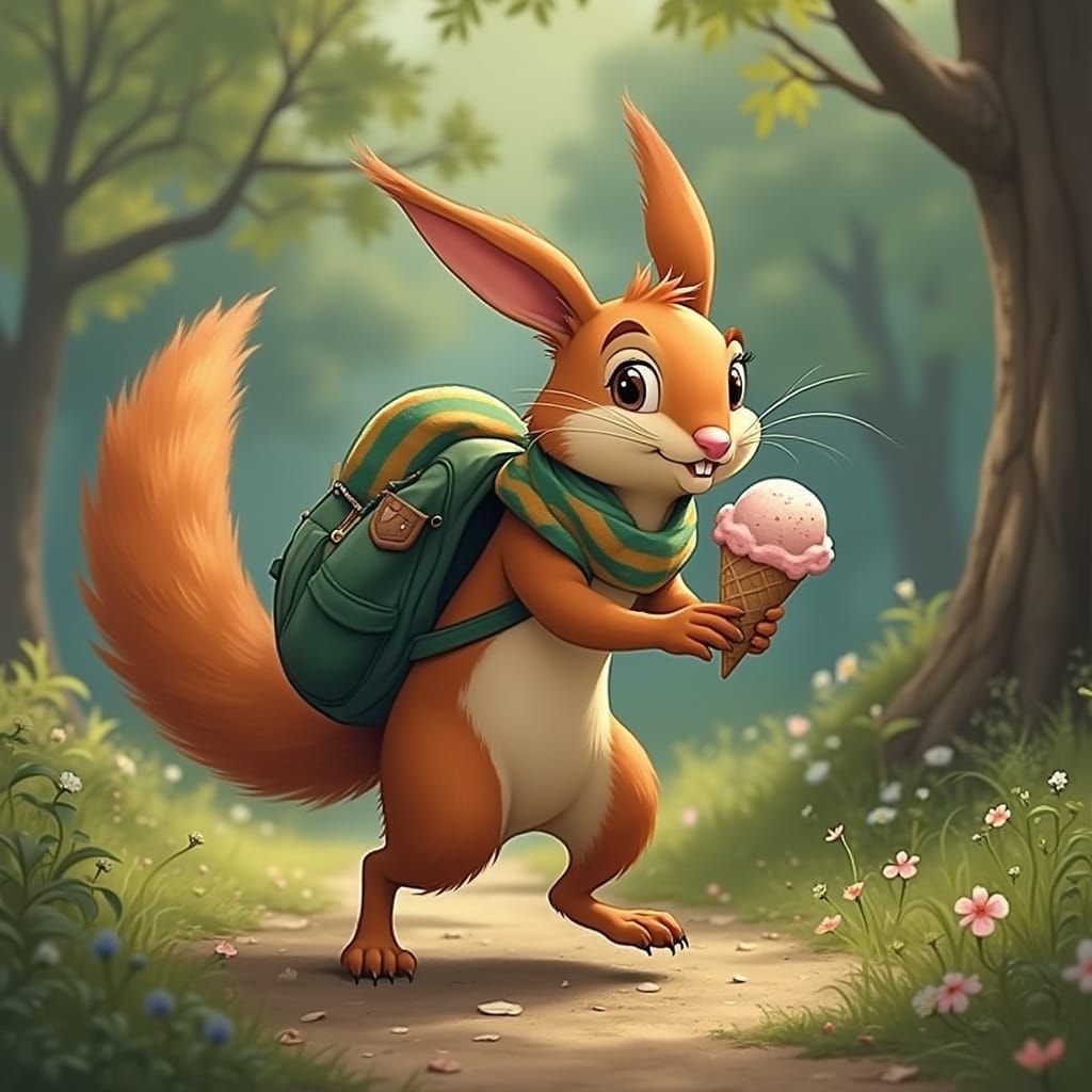Squirrel with Ice Cream Cone