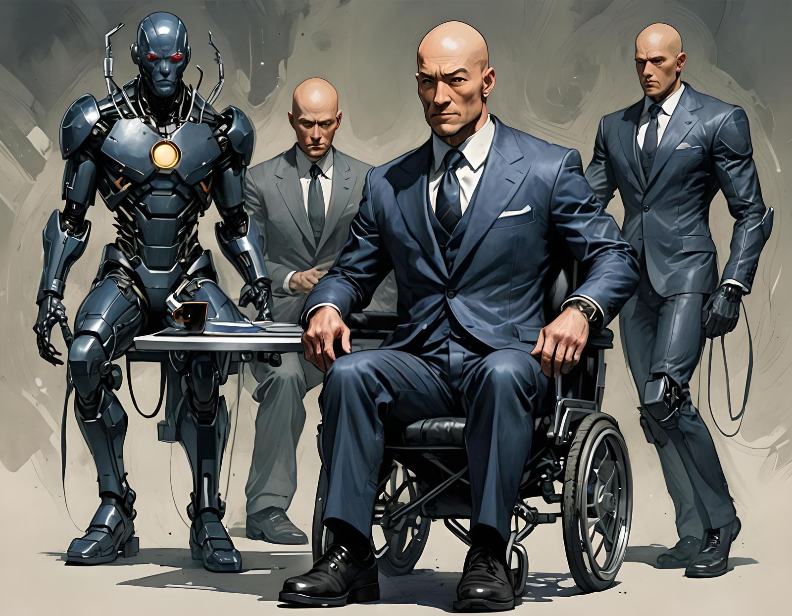 Professor X in Mystical Fantasy Art Style