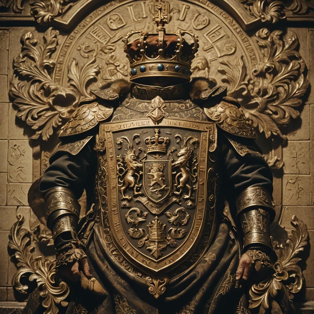 Ornate Coat of Arms with Semper Recta Inscription