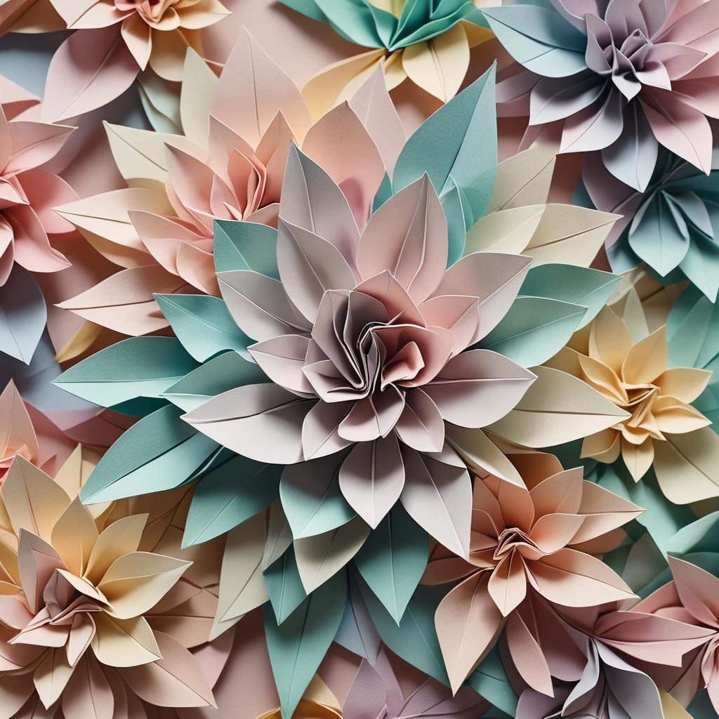 Delicate Origami Smoke Flower in Pastel Colors