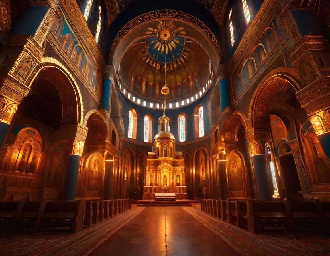 Maximalist Byzantine Church at Magic Hour