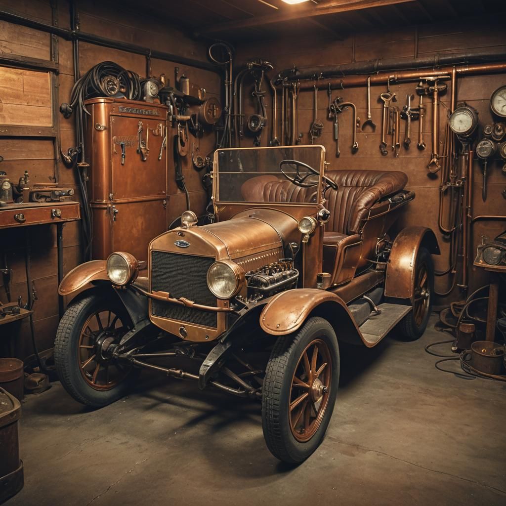 Modified 1907 Ford Model B in Vintage Photo