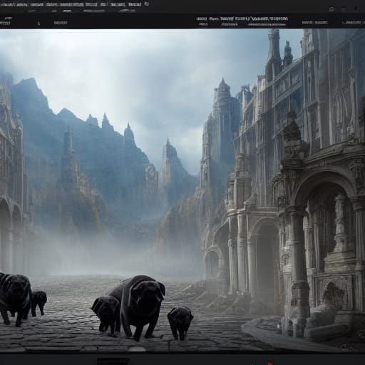 Pug Dog Runs a Marathon: Digital Matte Painting