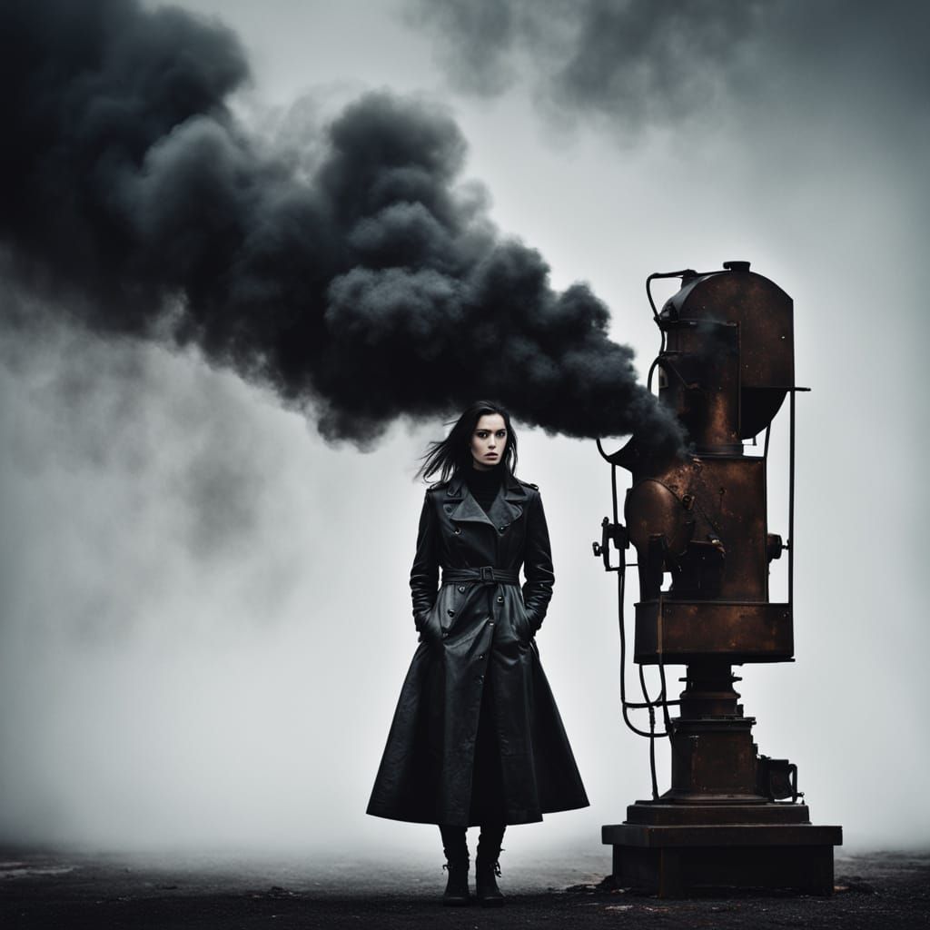 Gothic Fashion Model Portrait in Gritty Urban Setting