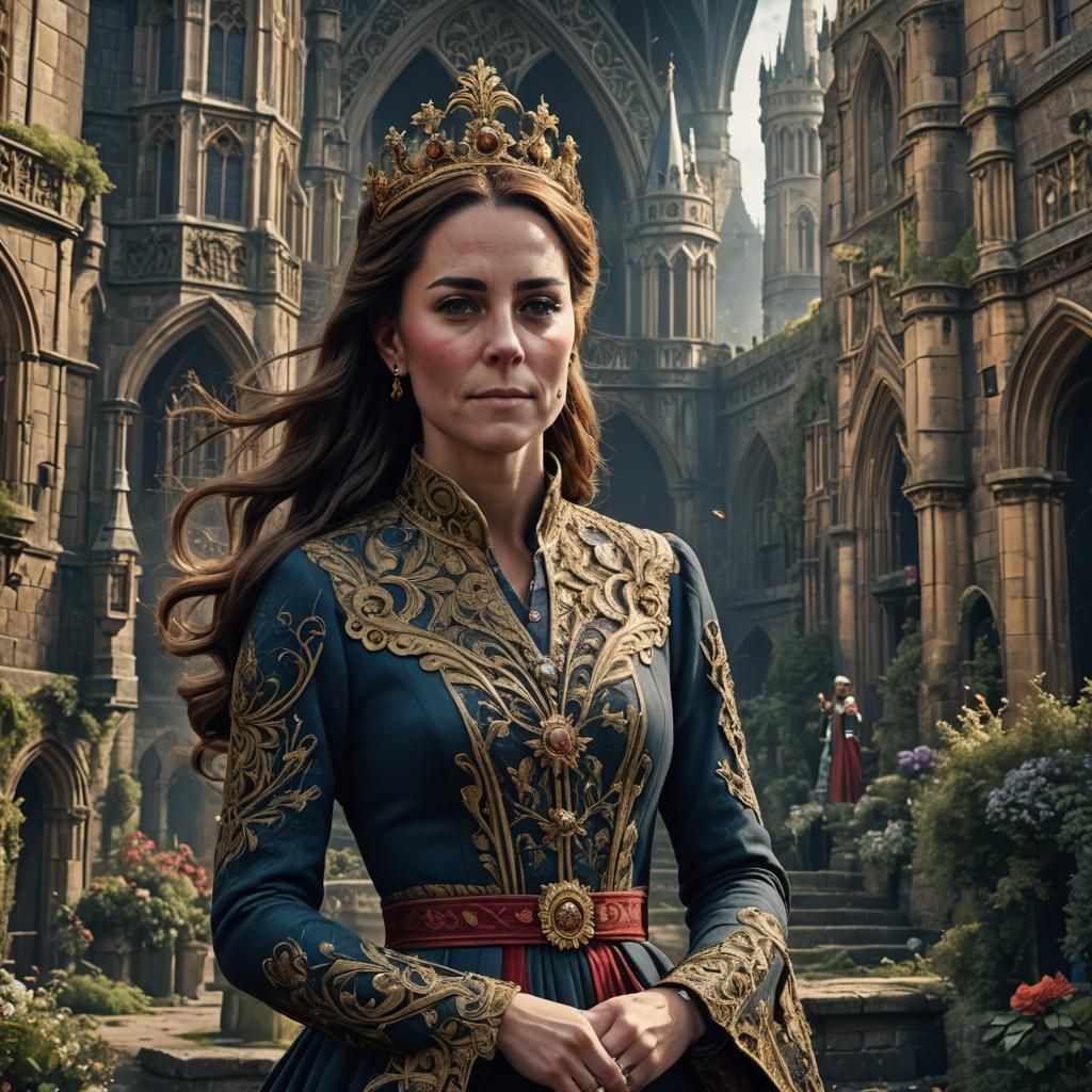 Sick Kate Middleton: Detailed Matte Painting in 8k