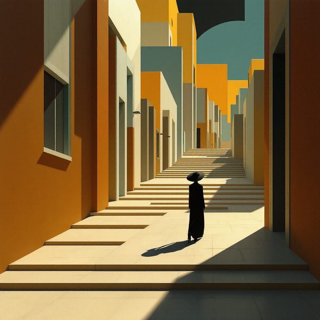 Metaphysical Deco Geometry with Enigmatic Shadows