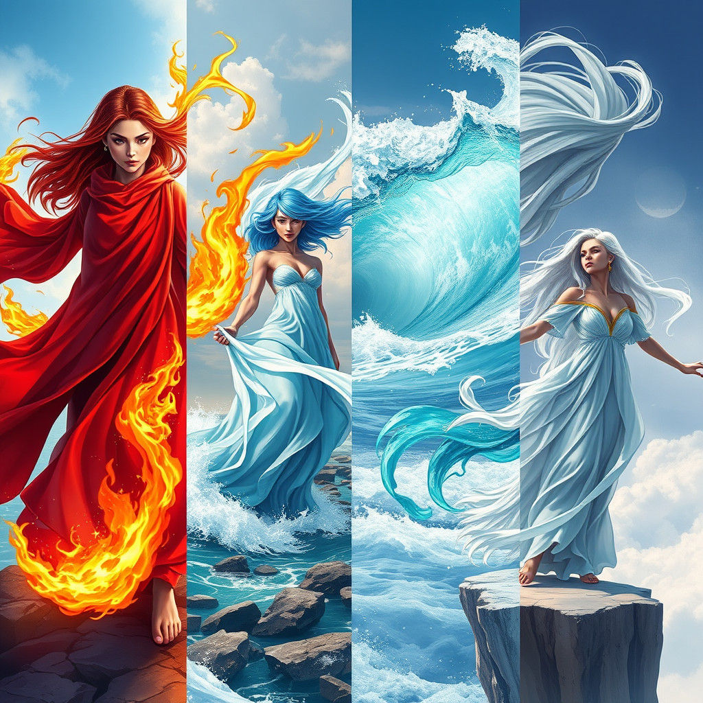 Elemental Women: Fire, Water, Earth, and Wind