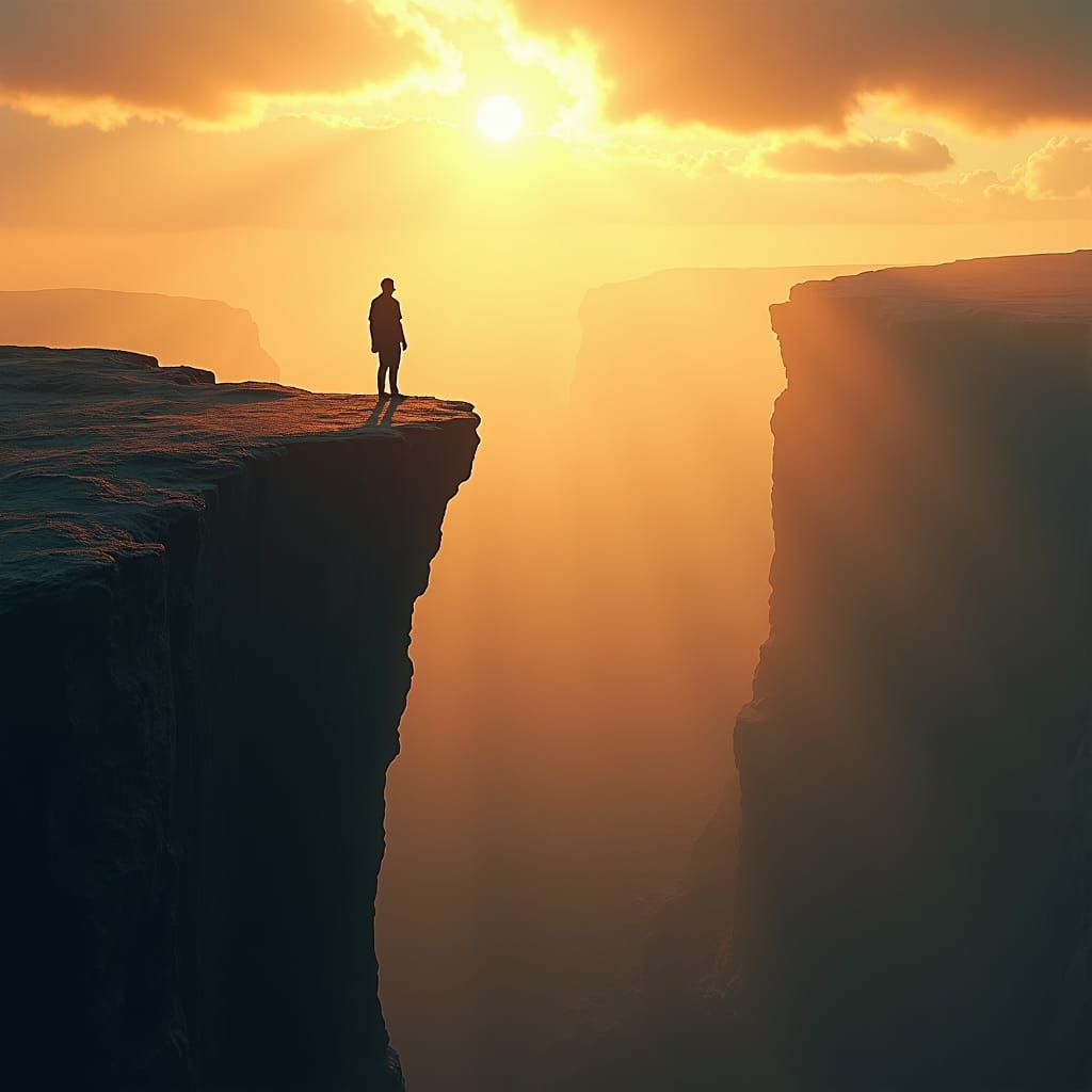 Epic Landscape at Golden Hour: Cinematic Film Still