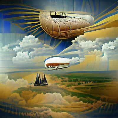 Art Deco Airship Zeppelin Journey
