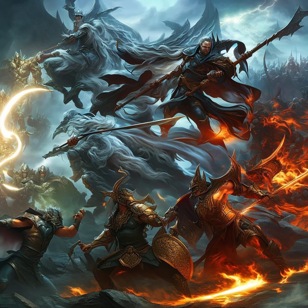 Epic Battle: Demons, Wizards, and Odin's Army