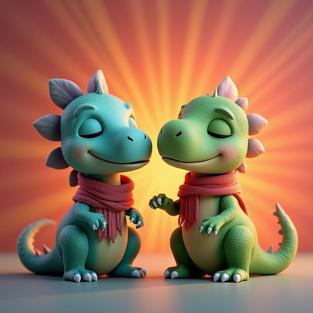 Sleeping Dino Joke in Pixar-Style 3D Animation
