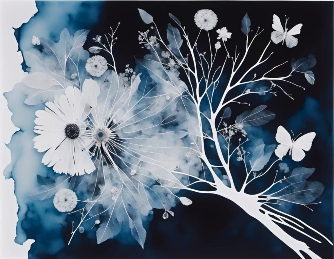 Vibrant Abstract Art in Photogram Style