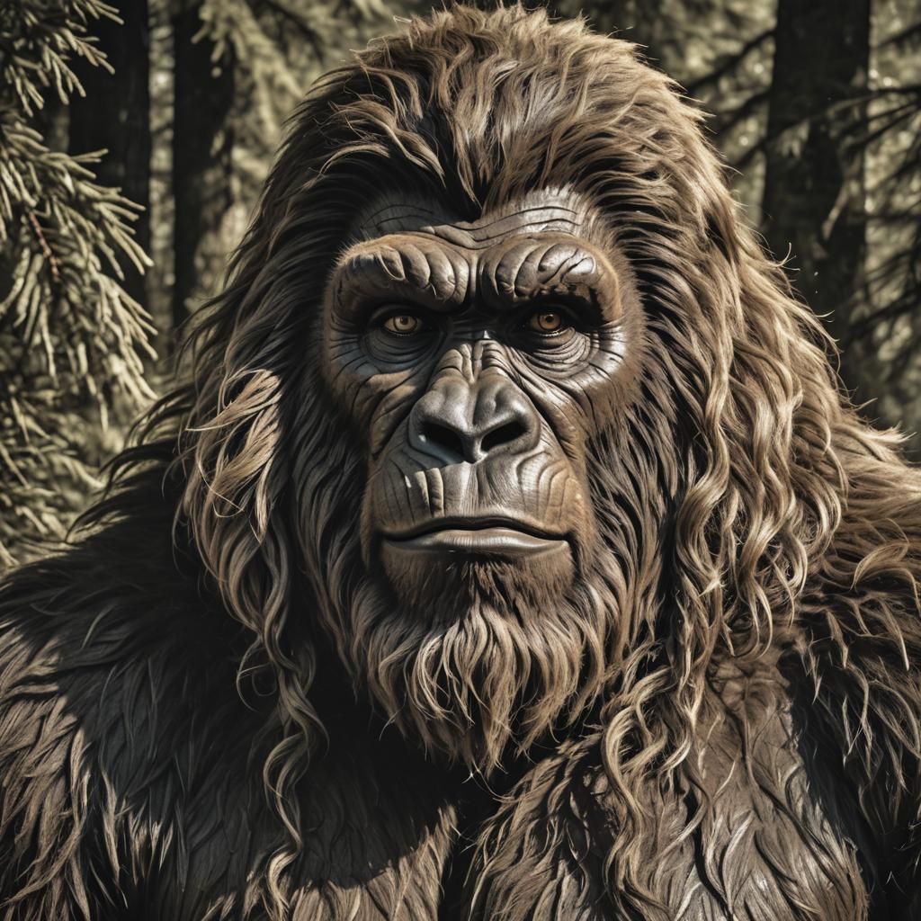 Bigfoot Glamour Shot: 80s Icon in Studio Lighting