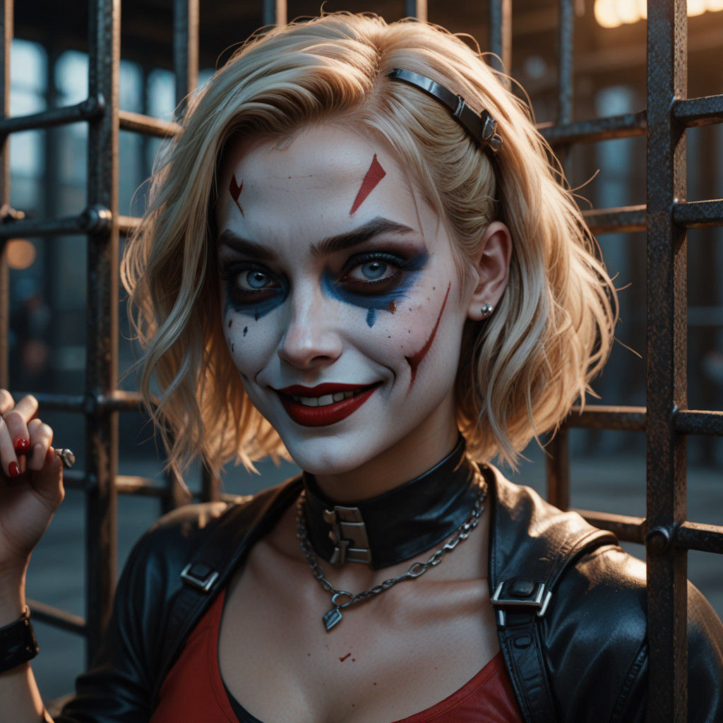 Harley Quinn Defies Capture in Hyperrealistic Image